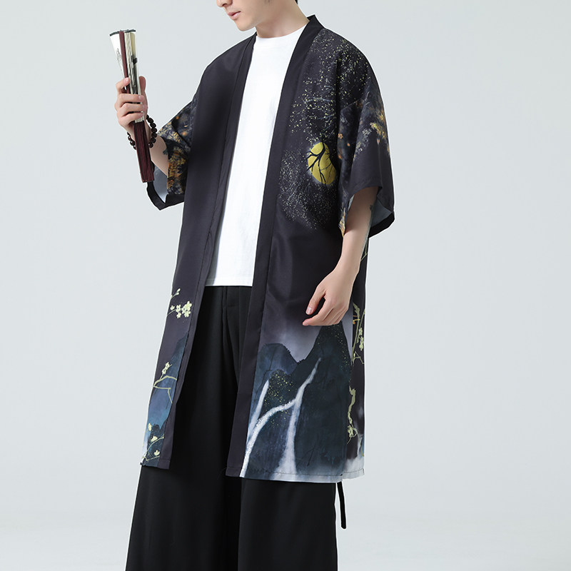 夏季新款风汉服开衫披风男DSA008-1-K301p48,男装风衣,电商A008-1