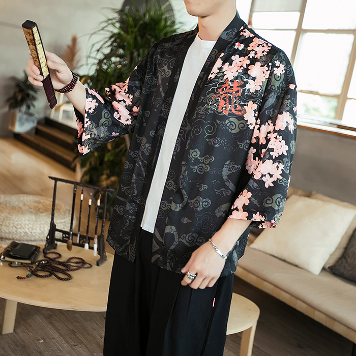 夏季新款风，龍图祥云和服开衫披风男款DSA008-1K88p40,男装卫衣,电商A008-1