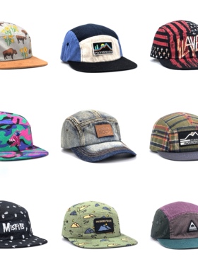 小众迷彩拼色五片帽  速干运动透气户外防晒休闲百搭平沿帽B0606