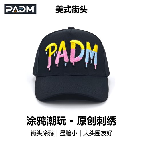 PADM 新款彩色渐变字母刺绣个性潮流男女户外时尚休闲百搭棒球帽