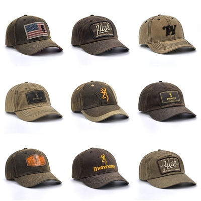 油蜡布 外贸小众欧美简约时尚户外休闲百搭棒球帽平沿帽B0510