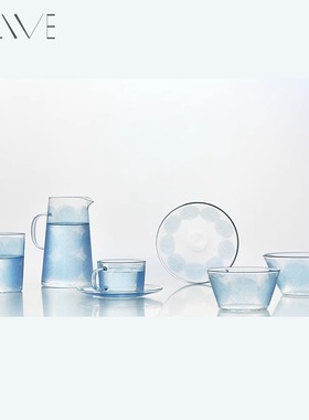 Alive蓝色冰川 玻璃餐具套装冷水壶杯子碗杯碟盘子北欧风生日礼物