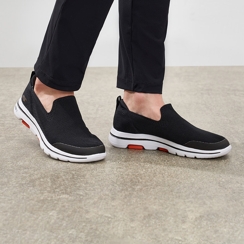 Skechers斯凯奇夏季网面透气软底男鞋一脚蹬休闲运动健步鞋55500