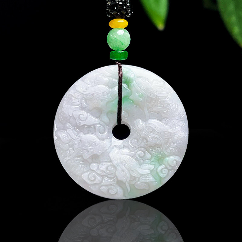 缅甸a货玉石天然阳绿飘花翡翠九龙平安扣吊坠玉玉佩大件龙牌玉坠,珠宝/钻石/翡翠,颈饰,淘宝优惠券,粉丝福利购,淘宝优惠卷