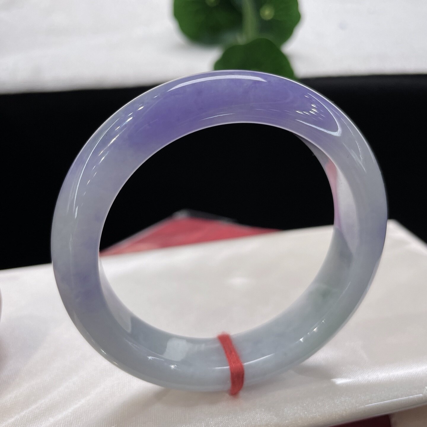 52-53圈口翡翠手镯缅甸料A货天然玉石紫罗兰正圈平安镯玉镯子女