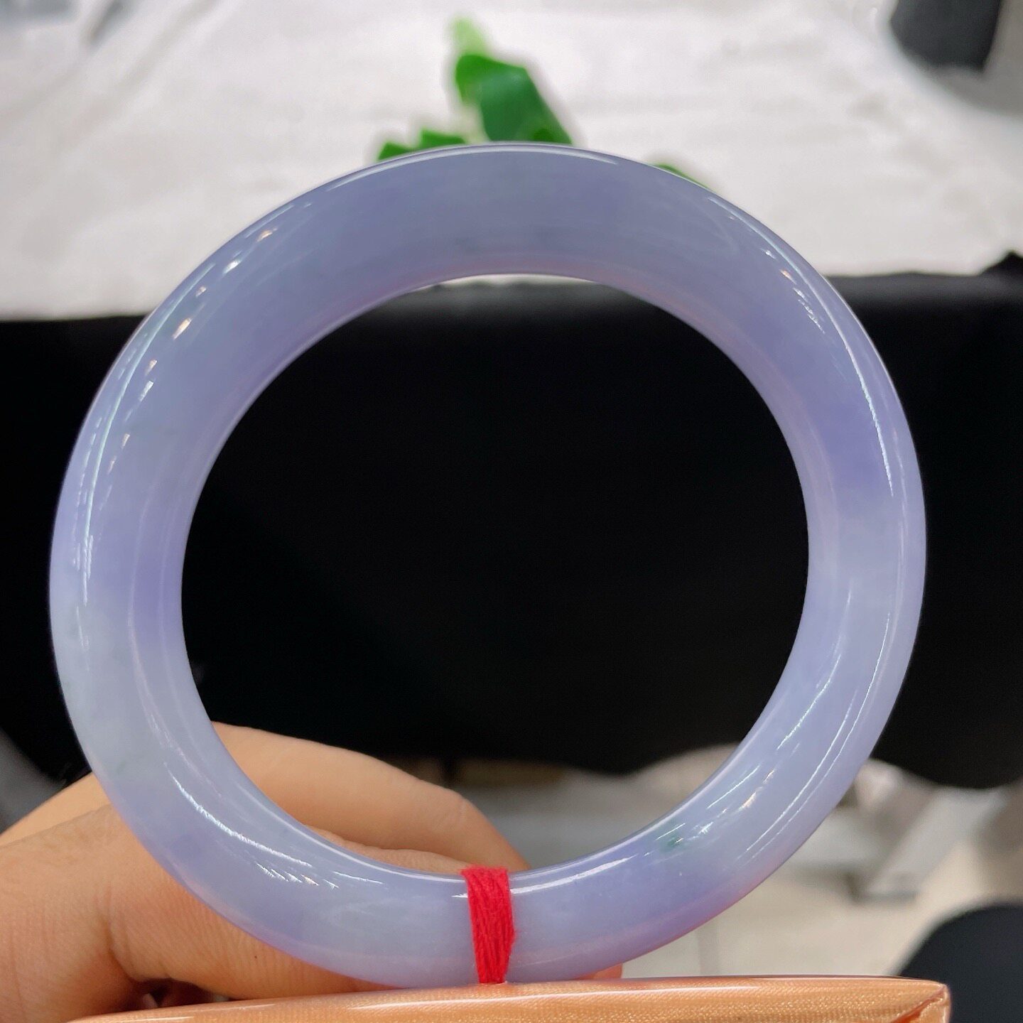 55-56圈口翡翠手镯缅甸料A货天然玉石紫罗兰圆条玉镯子57-58可带