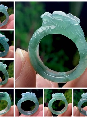 16-22MM翡翠龙扳指玉龙指环