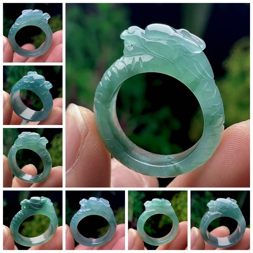 16-22MM翡翠龙扳指保真天然A货玉石玉龙指环霸气龙戒玉戒指男女款