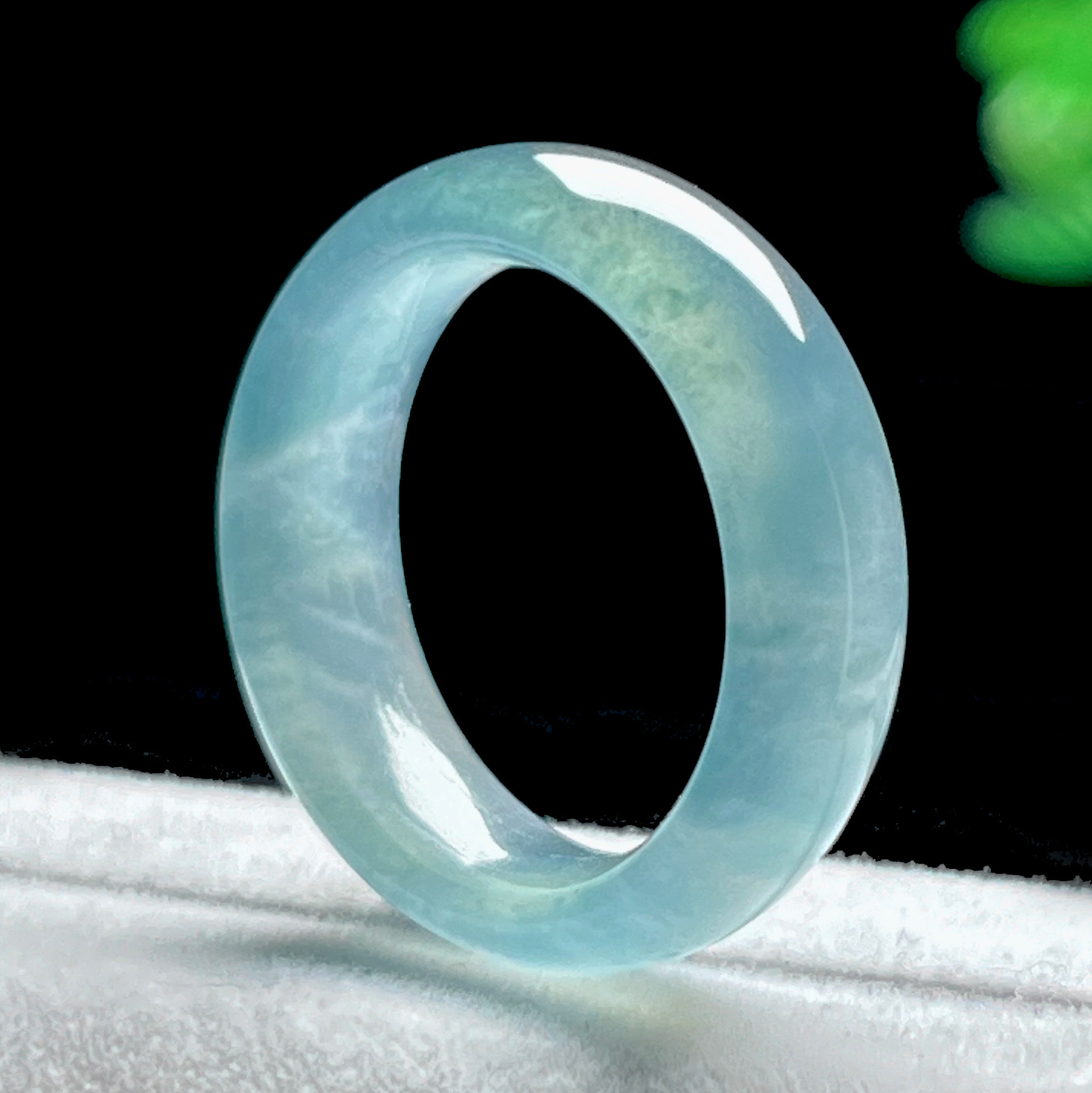 揭阳精工天然翡翠指环宽版玉戒指