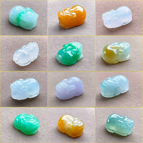 天然翡翠小貔貅多彩自选