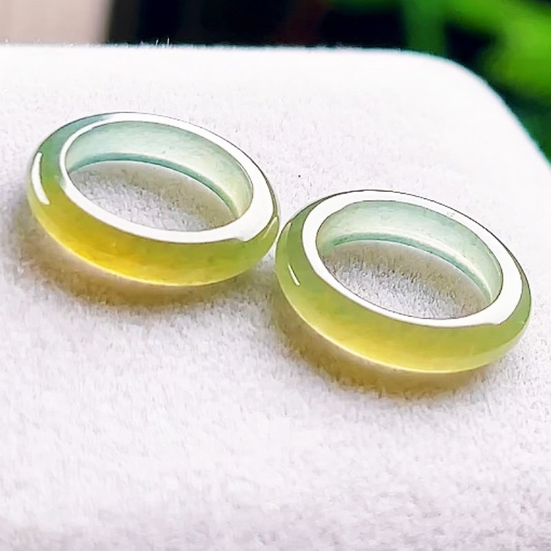 限量版 保真A货天然蓝水冰黄翡翠甜甜圈耳坠平安扣圆环耳环送耳线