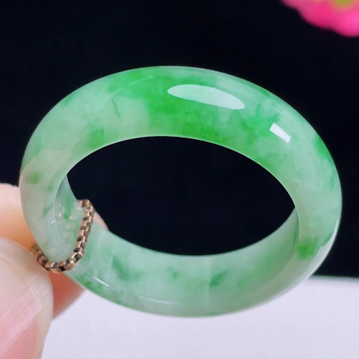 18号天然A货翡翠冰飘绿戒指正品缅甸料玉石戒圈男女款玉指环指圈