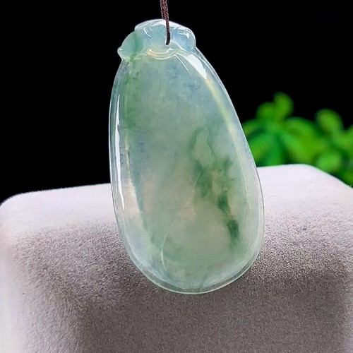 正品天然玉石冰种飘花福瓜吊坠玉瓜保真缅甸A货翡翠福挂玉坠男女