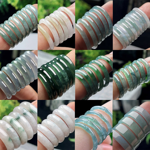 天然翡翠A货玉戒指情侣玉戒圈