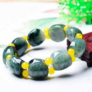 正品A货缅甸玉龟手链天然玉石翡翠龟壳手串富甲天下玉手链男带证
