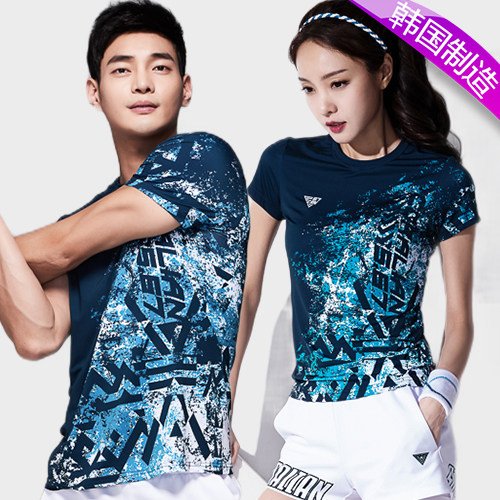 韩国可莱安羽毛球服男女新款短袖透气速干上衣时尚修身正品运动服
