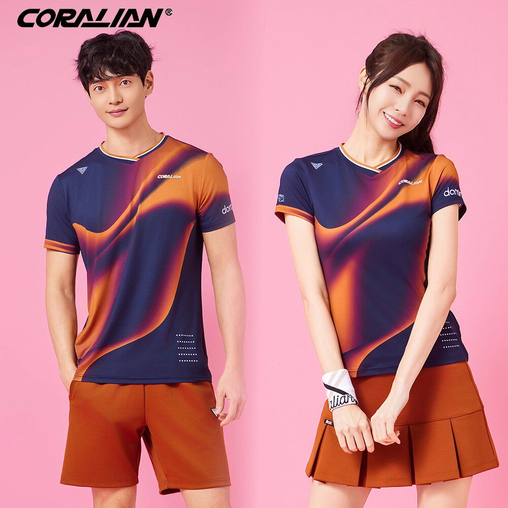 可莱安羽毛球服男女套装2025新品透气速干短袖上衣运动比赛服吸汗