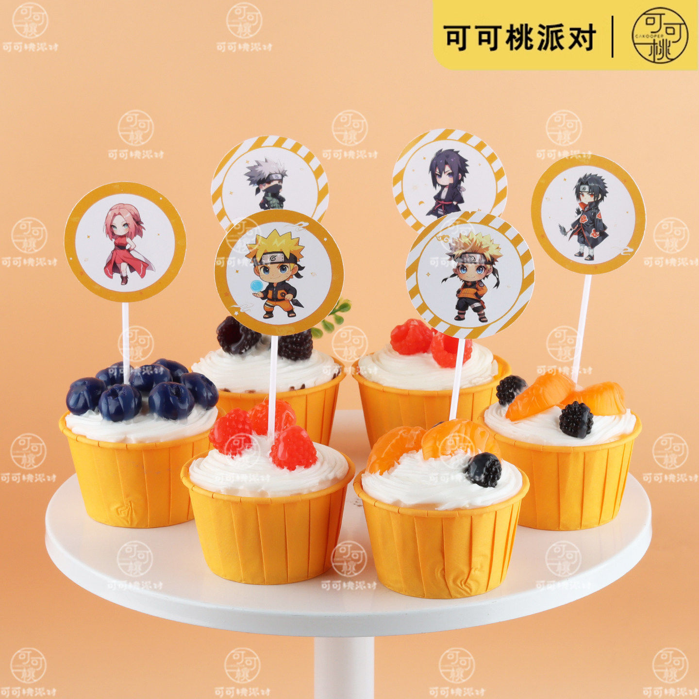 火影忍者甜品台烘焙装饰插件纸杯蛋糕插牌鸣人佐助卡卡西主题插卡,节庆用品/礼品,节日装扮用品,淘宝优惠券,粉丝福利购,淘宝优惠卷