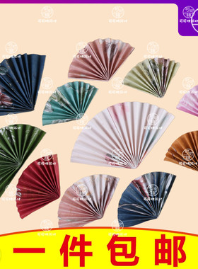 中式古风木棉纸折扇蛋糕装饰插件