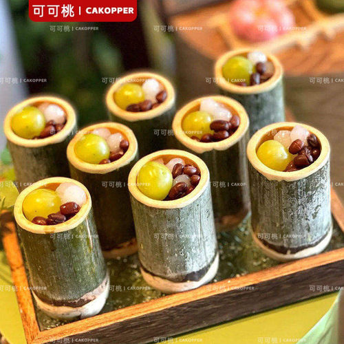 竹筒杯子小号椰子冻装饰品一次性