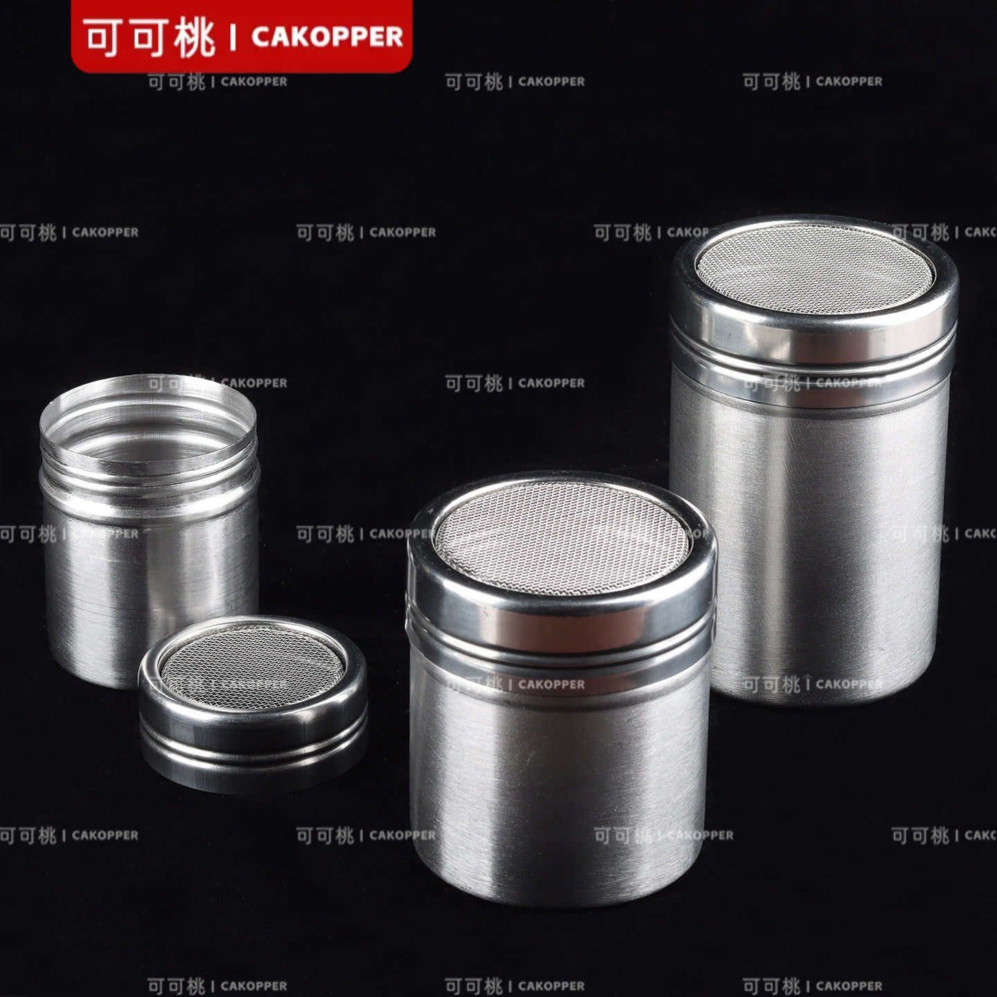 304不锈钢撒粉罐子咖啡可可粉抹茶粉调料烧烤撒料瓶面粉瓶糖粉筛