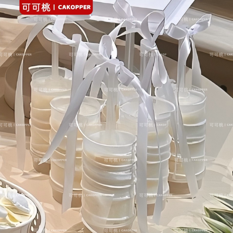 韩式白色甜品台布置户外订婚蛋糕插件少女心慕斯杯推推乐贴纸组合