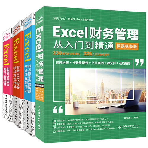 Excel财务管理+常用表单设计+数据核算处理+自动化分析案例精讲（套装共4册）