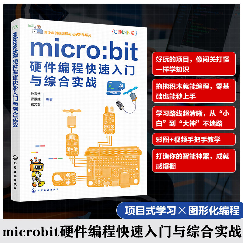 micro bit 硬件编程快速入门与综合实战 青少年创意编程与电子制作系列 编程核心技能指南 图形化编程入门 传感器应用实践参考书籍