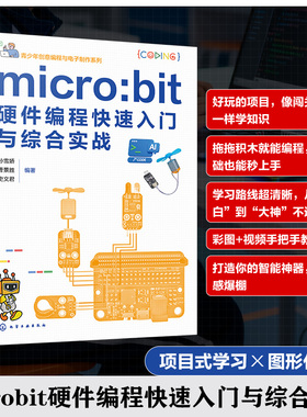 micro bit 硬件编程快速入门与综合实战 青少年创意编程与电子制作系列 编程核心技能指南 图形化编程入门 传感器应用实践参考书籍