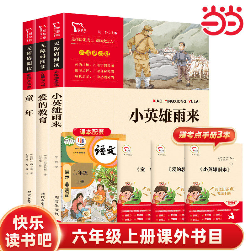 当当网正版小英雄雨来爱的教育童年六年级上册快乐读书吧三四五六年级必读课外书鲁滨逊漂流记汤姆索亚历险记尼尔斯骑鹅旅行记下册
