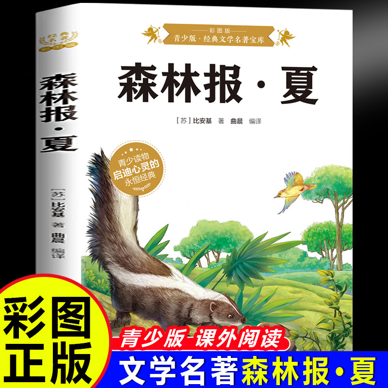森林报·夏：彩图版3-15岁中小学生课外阅读书 一二三四五六小学生阅读书 7-9年级中学生课外书阅读书籍