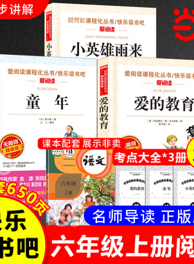 当当网正版 快乐读书吧六年级上册童年爱的教育小英雄雨来原著6上下小学生阅读课外书籍爱阅读配套同步语文人教版鲁滨逊漂流记