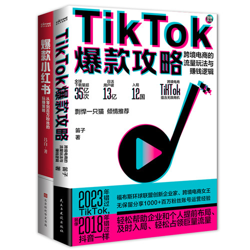 当当网 电商流量玩法攻略2册套装：Tik Tok爆款攻略+爆款小红书 笛子、吕白 民主与建设出版社 正版书籍
