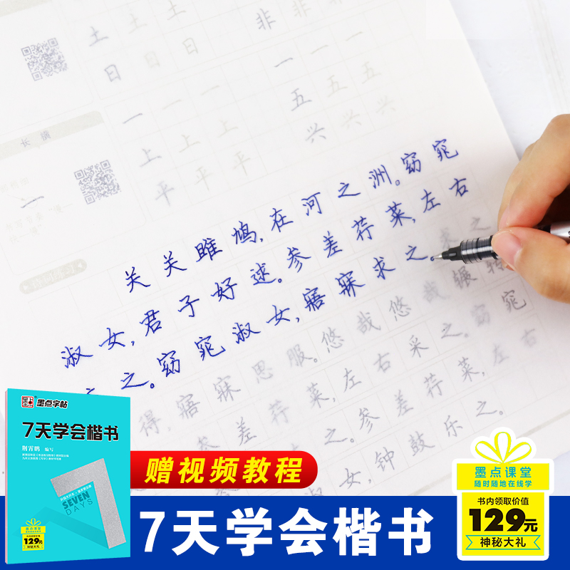 墨点字帖楷书成人速成硬笔书法练字帖7天学会楷书