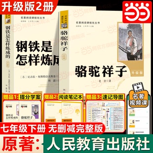 当当网 人教版骆驼祥子和钢铁是怎样炼成的 人民教育出版社海底两万里七年级下册书必读正版原著完整版初一中学生课外阅读书籍名著