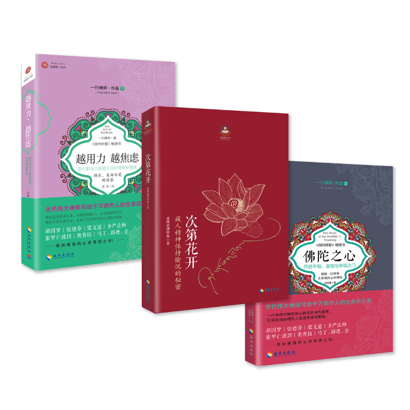 当当网心灵指南系列（次第花开+佛陀之心+越用力，越焦虑）共3册希阿荣博堪布海南出版社正版书籍