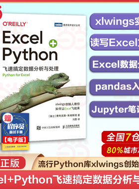 当当网 Excel+Python 飞速搞定数据分析与处理 python编程从入门到实战办公软件应用从入门到精通excel数据分析电脑教程书