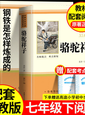 钢铁是怎样炼成的骆驼祥子七年级必读正版原著初中生初一下册必读课外书完整版无删减配套人教版非人民教育出版社钢铁是怎样练成的