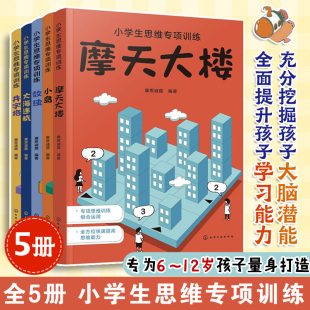 小岛 大海迷航 套装 12岁儿童思维游戏组合训练大脑潜能训练学习能力提升小游戏 摩天大楼 5册 井字格 小学生思维专项训练 数独