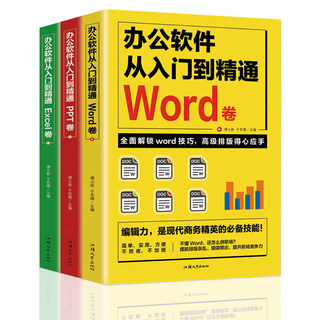 全套3册 办公软件自学Word PPT Excel从入门到精通 wps教程表格制作函数办公软件书籍