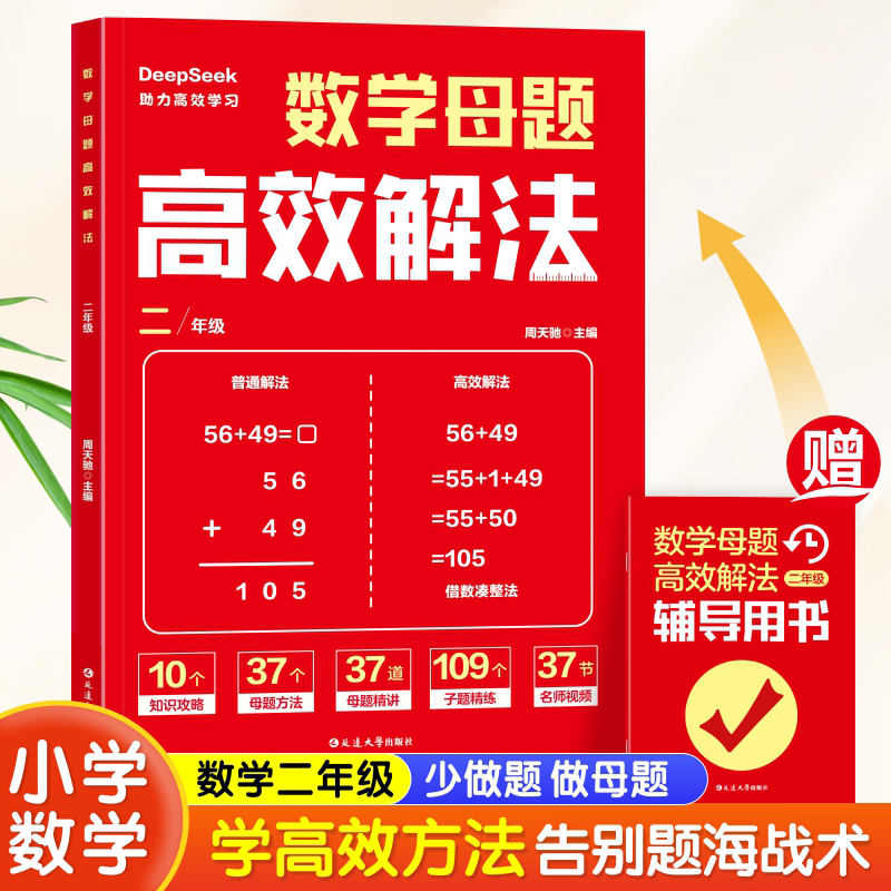 数学母题高效解法二年级 一三四五六年级练习题思维拓展大通关秘籍大招计算小能手同步拔高归纳总结知识盘点解题方法计算题图解应