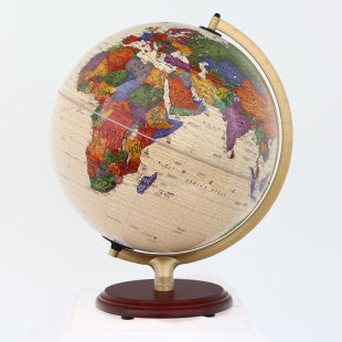 AR互动 办公用品 LED光源 创意礼品 饰 博目 办公书房装 32cm中英文政区仿古灯光AR地球仪