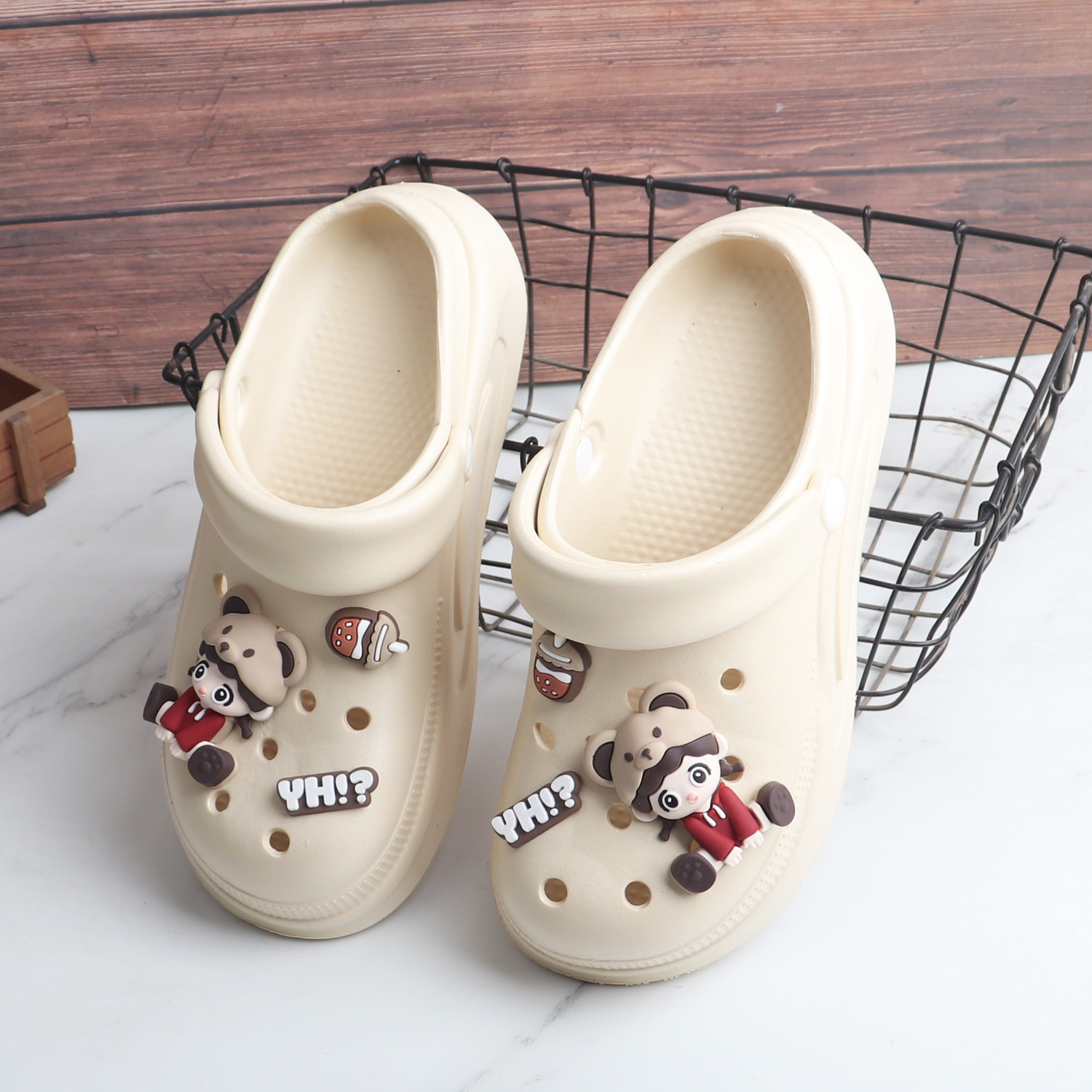 夏立体卡通女孩软底防滑EVA包头洞洞鞋两穿舒适时尚百搭厚底凉鞋,女鞋,洞洞鞋,淘宝优惠券,粉丝福利购,淘宝优惠卷