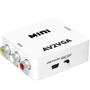 腾飞av转vga转换器机顶盒连接电脑显示器看电视转换网络盒子小霸王游戏机连接电脑变闭路电视tv信号转接线