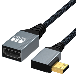 腾飞micro微型miniHDMI公转HDMI母转接线弯头转接头相机连接电视