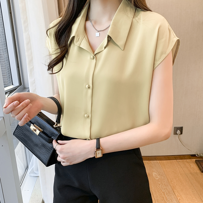 白领哥弟新重磅真丝衬衫女短袖2025夏季款高端缎面白色桑蚕丝上衣