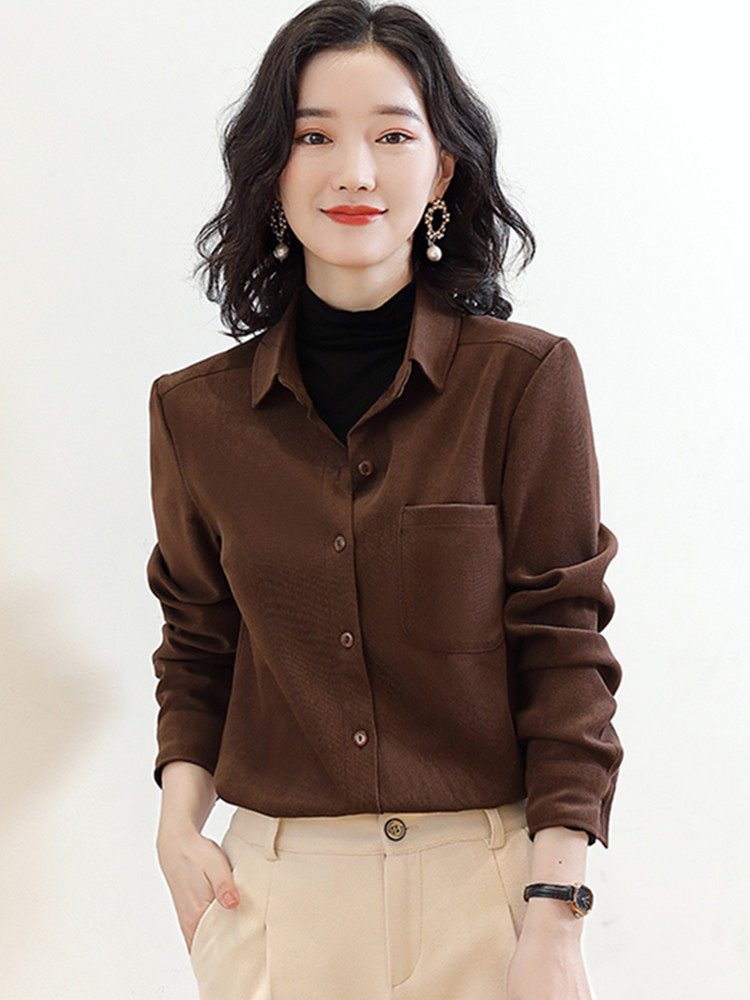 2025秋冬新款叠穿磨毛衬衫女长袖灯芯绒设计感小众德绒衬衣上衣