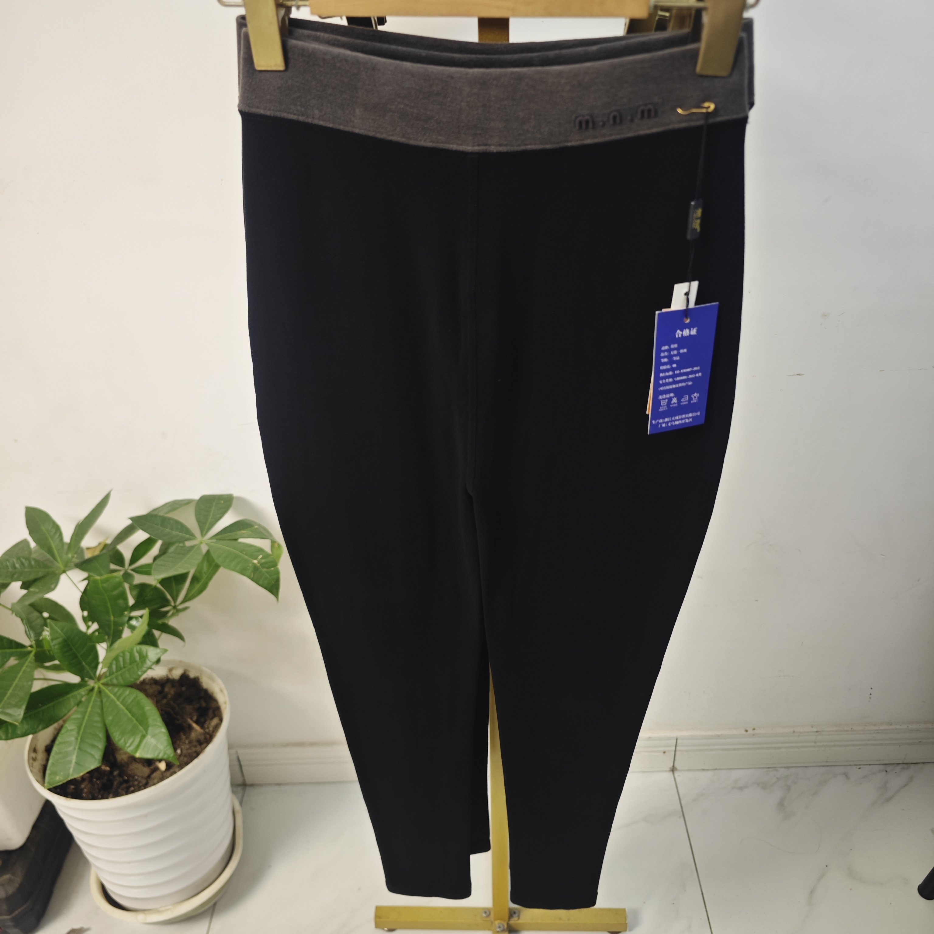 简彤SK8802秋冬磨毛打底裤200克小黑裤高腰显瘦棉花轻柔裤加大