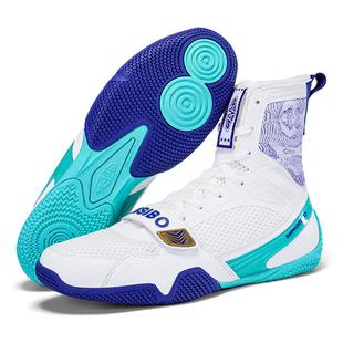 拳击鞋男女高帮靴散打格斗训练鞋泰拳鞋儿童专业自由搏击鞋摔跤鞋