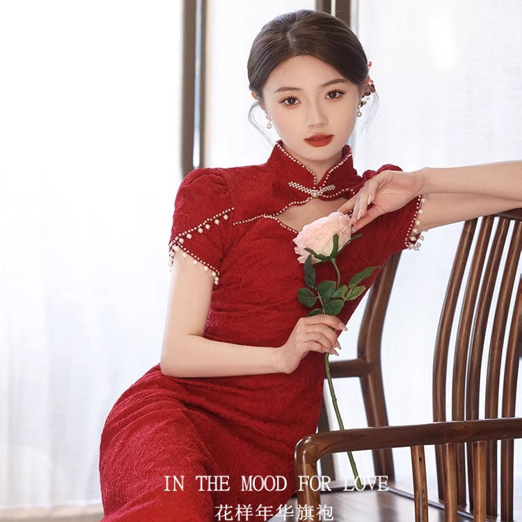 四小姐花样年华旗袍敬酒服新娘高级感夏季出阁订结婚改良红色修身